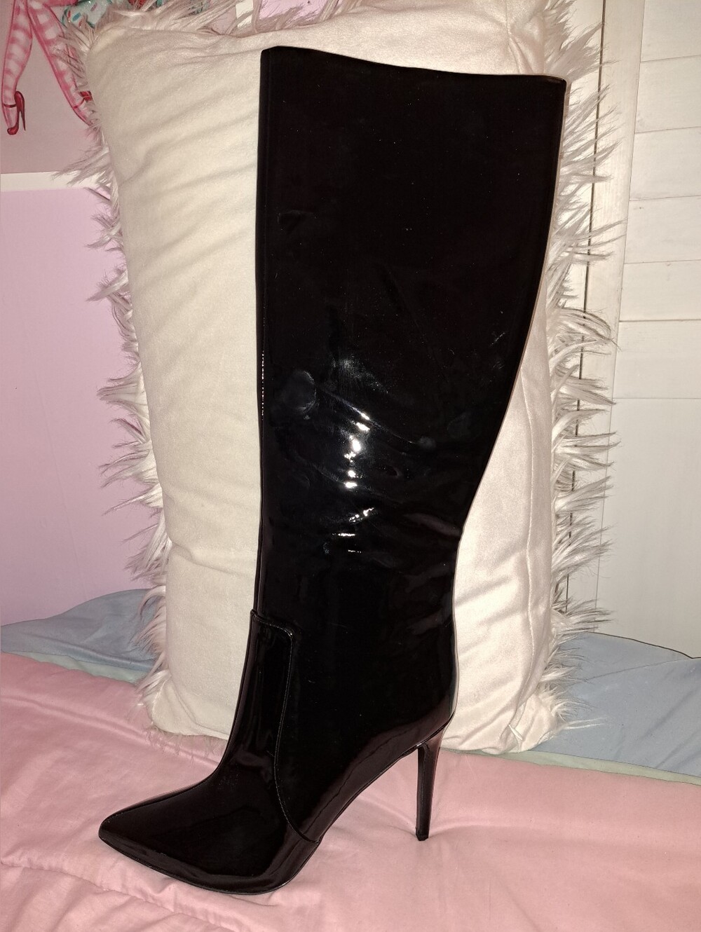 Nine West Taler Patent Knee High Boots